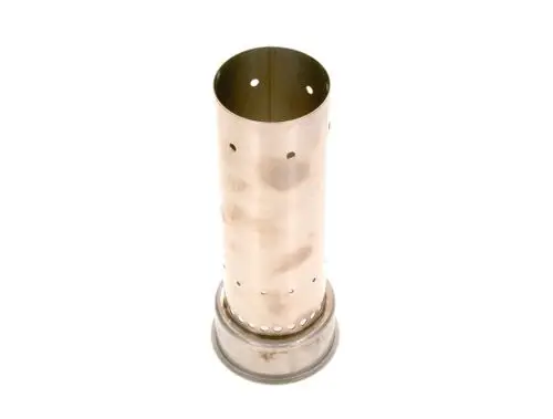 BOSCH Brennerrohr aus Metall mit runder Form und Löchern für Luftzirkulation an der Oberseite zur Unterstützung von Verbrennungsprozessen.